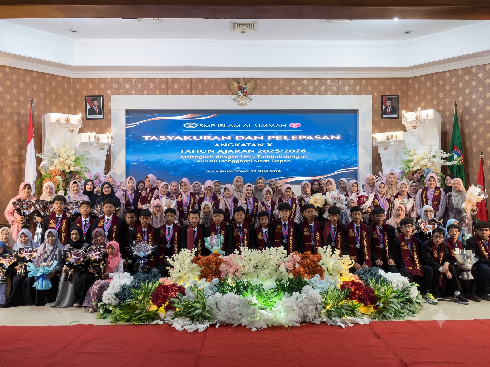 Penuh Haru dan Kebanggaan, SMP Islam Al Ummah Gelar Tasyakuran & Pelepasan Siswa Kelas IX Angkatan X di Aula Bung Tomo